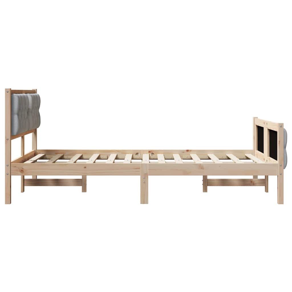 Bettrahmen Hellgrau 120 x 190 cm Massives Kiefernholz