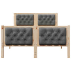 Bettrahmen Dunkelgrau 120 x 190 cm Massives Kiefernholz