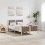 Bettrahmen mit Kopfteil Taupe 120 x 190 cm Massives Kiefernholz