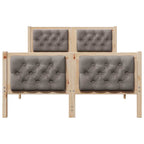 Bettrahmen mit Kopfteil Taupe 120 x 190 cm Massives Kiefernholz