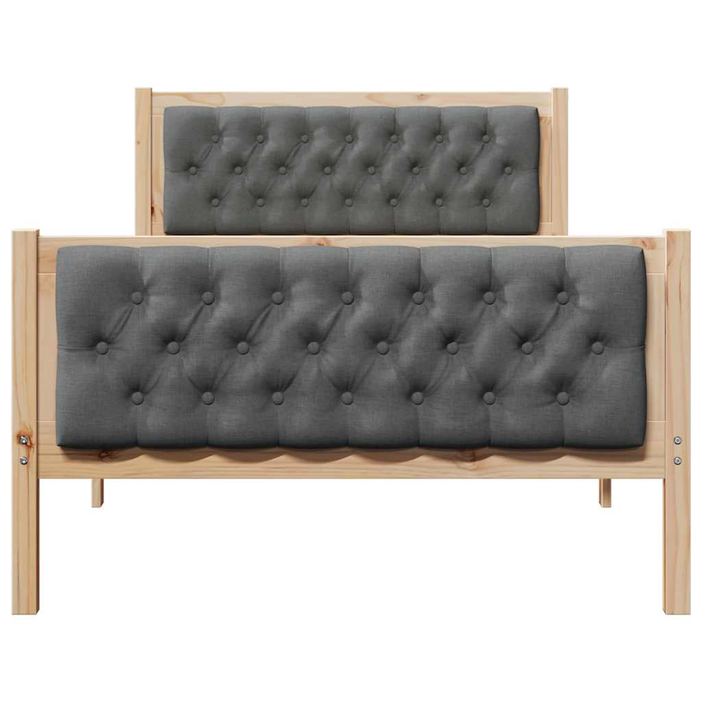 Bettrahmen Dunkelgrau 100 x 200 cm Massives Kiefernholz