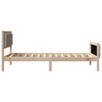 Bettrahmen mit Kopfteil Taupe 100 x 200 cm Massives Kiefernholz