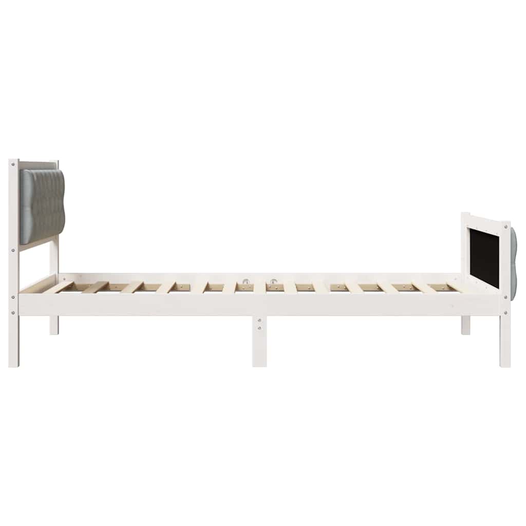 Bettrahmen Hellgrau 100 x 200 cm Massives Kiefernholz