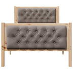Bettrahmen mit Kopfteil Taupe 90 x 200 cm Massives Kiefernholz