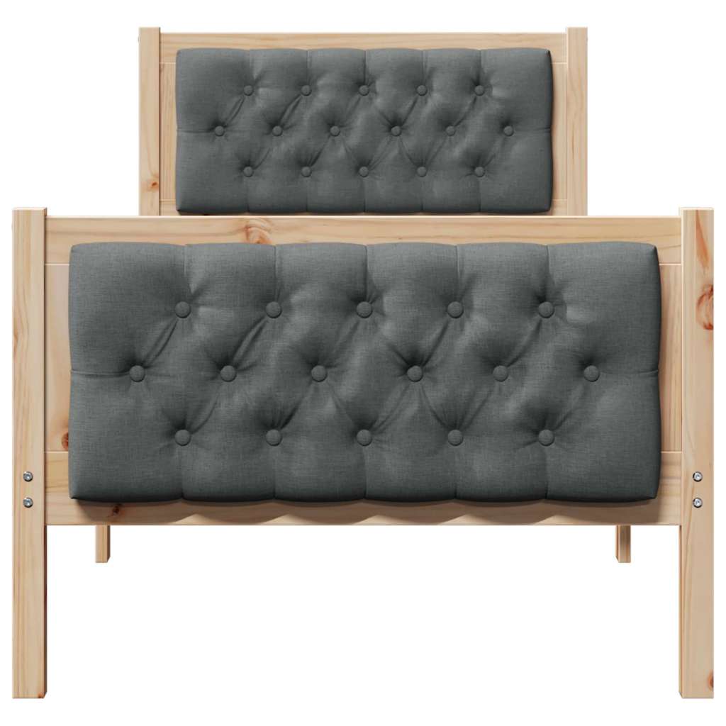 Bettrahmen Dunkelgrau 80 x 200 cm Massives Kiefernholz