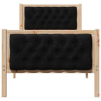 Bettrahmen Schwarz 80 x 200 cm Massives Kiefernholz