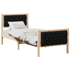 Bettrahmen Schwarz 80 x 200 cm Massives Kiefernholz