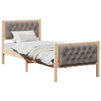 Bettrahmen mit Kopfteil Taupe 80 x 200 cm Massives Kiefernholz