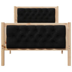 Bettrahmen Schwarz 90 x 190 cm Massives Kiefernholz