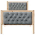 Bettrahmen Hellgrau 75 x 190 cm Massives Kiefernholz