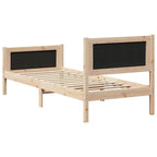 Bettrahmen mit Kopfteil Taupe 75 x 190 cm Massives Kiefernholz