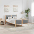 Bettgestell Braun und hellgrau 120 x 200 cm Massivholz Kiefer