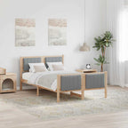 Bettgestell Braun und hellgrau 120 x 200 cm Massivholz Kiefer