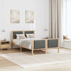 Bettgestell Braun und Dunkelgrau 120 x 200 cm Massivholz Kiefer