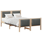 Bettgestell Braun und Dunkelgrau 120 x 200 cm Massivholz Kiefer