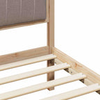 Bettgestell Braun und Taupe 120 x 200 cm Massivholz Kiefer