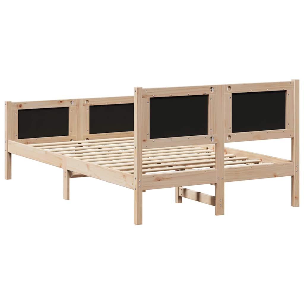 Bettgestell Braun und Taupe 120 x 200 cm Massivholz Kiefer