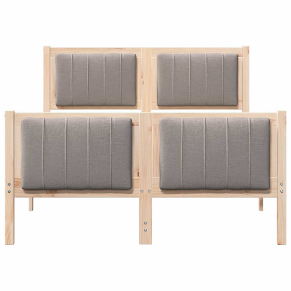 Bettgestell Braun und Taupe 120 x 200 cm Massivholz Kiefer