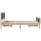 Bettgestell Braun und Taupe 120 x 200 cm Massivholz Kiefer