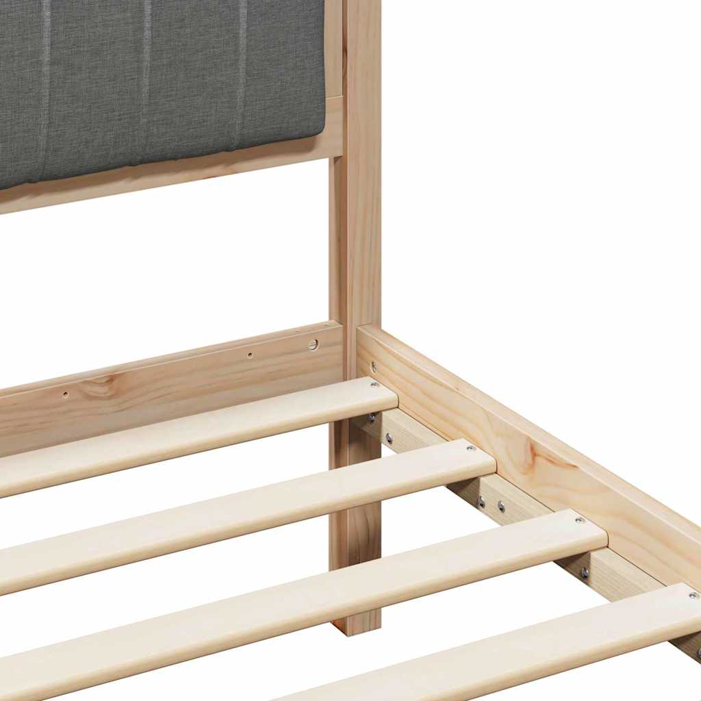 Bettgestell Braun und Dunkelgrau 135 x 190 cm Massivholz Kiefer