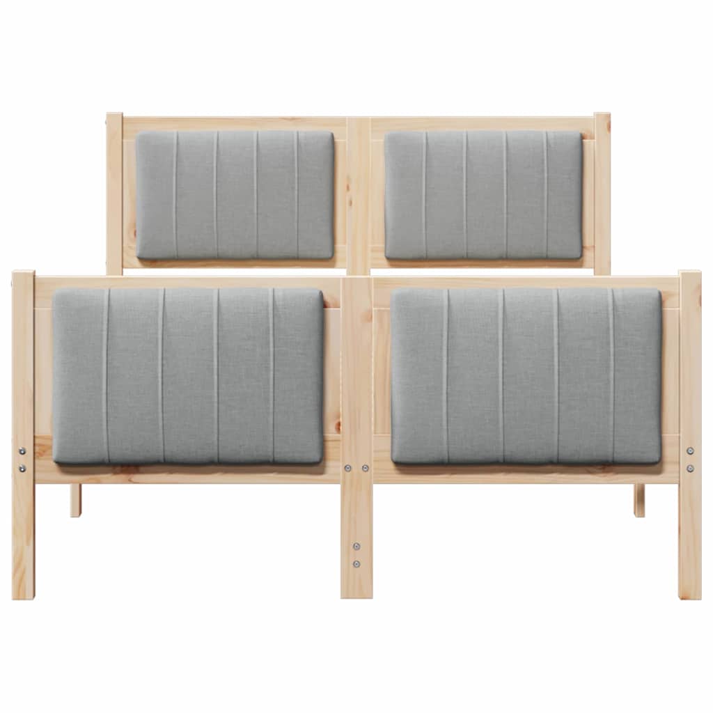 Bettgestell Braun und hellgrau 120 x 190 cm Massivholz Kiefer