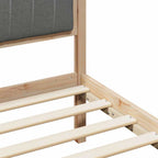 Bettgestell Braun und Dunkelgrau 120 x 190 cm Massivholz Kiefer