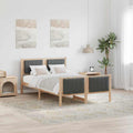 Bettgestell Braun und Dunkelgrau 120 x 190 cm Massivholz Kiefer