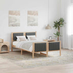 Bettgestell Braun und Dunkelgrau 120 x 190 cm Massivholz Kiefer