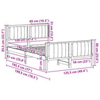 Bettgestell Braun und Schwarz 120 x 190 cm Massivholz Kiefer
