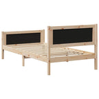 Bettgestell Braun und hellgrau 100 x 200 cm Massivholz Kiefer