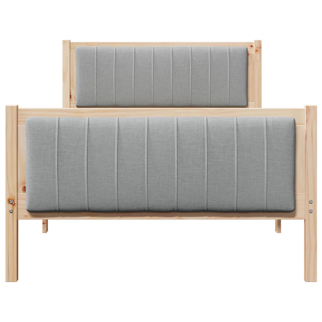 Bettgestell Braun und hellgrau 100 x 200 cm Massivholz Kiefer