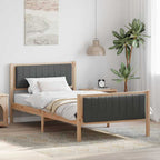 Bettgestell Braun und Dunkelgrau 100 x 200 cm Massivholz Kiefer