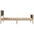Bettgestell Braun und Dunkelgrau 100 x 200 cm Massivholz Kiefer