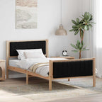 Bettgestell Braun und Schwarz 100 x 200 cm Massivholz Kiefer