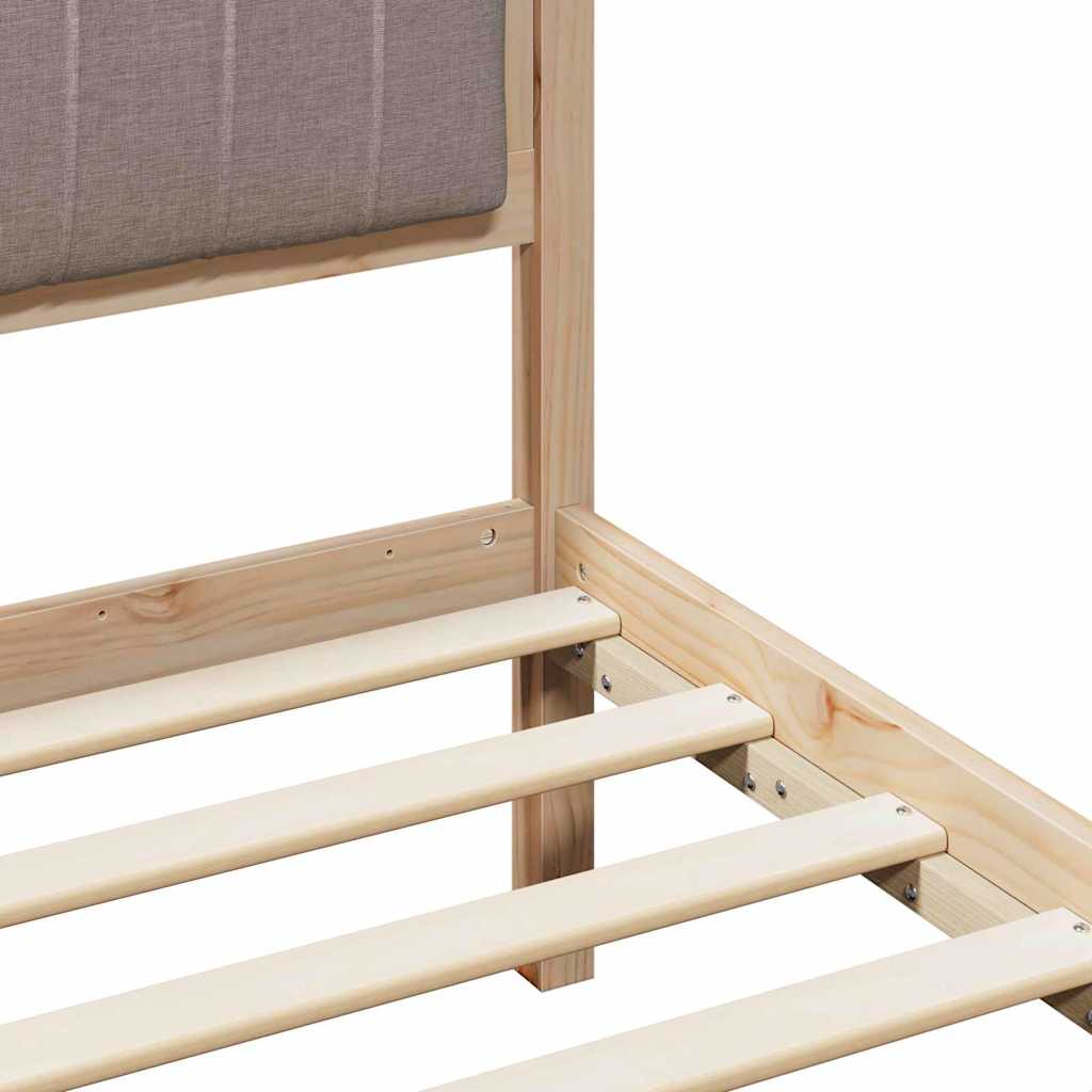 Bettgestell Braun und Taupe 100 x 200 cm Massivholz Kiefer