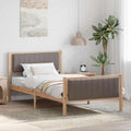 Bettgestell Braun und Taupe 100 x 200 cm Massivholz Kiefer