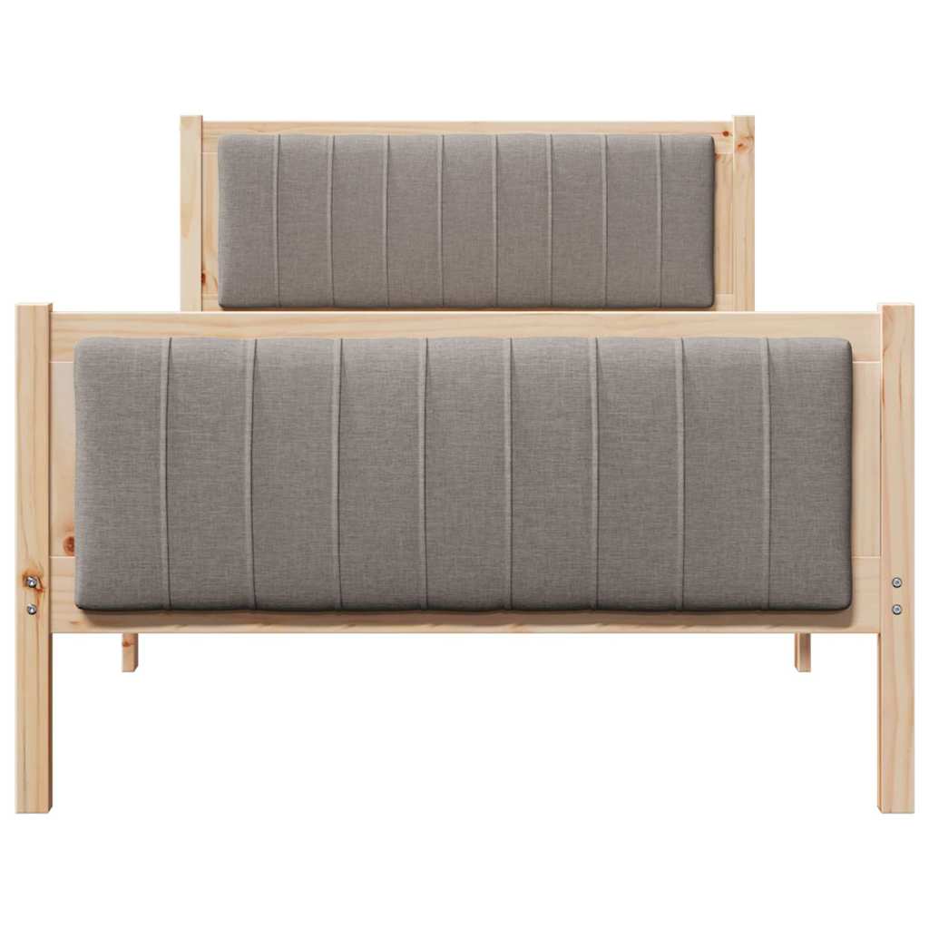 Bettgestell Braun und Taupe 100 x 200 cm Massivholz Kiefer