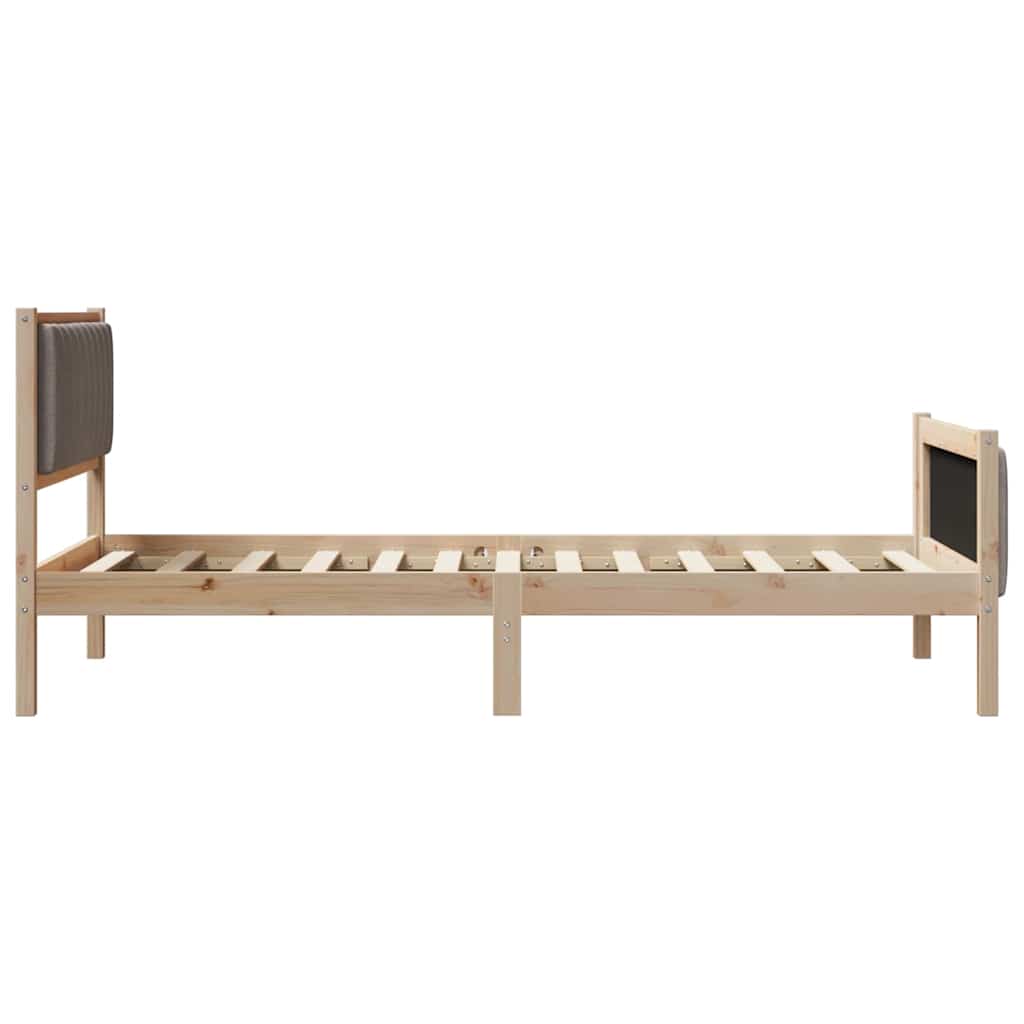Bettgestell Braun und Taupe 100 x 200 cm Massivholz Kiefer
