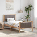 Bettgestell Braun und Taupe 80 x 200 cm Massivholz Kiefer