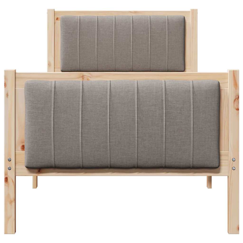 Bettgestell Braun und Taupe 80 x 200 cm Massivholz Kiefer