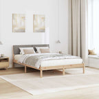 Bettgestell Braun und Taupe 160 x 200 cm Massivholz Kiefer