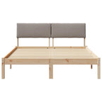 Bettgestell Braun und Taupe 140 x 200 cm Massivholz Kiefer
