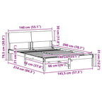 Bettgestell Braun und Taupe 140 x 200 cm Massivholz Kiefer