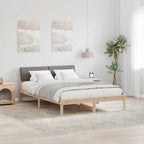Bettgestell Braun und Taupe 140 x 190 cm Massivholz Kiefer