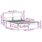 Bettgestell Braun und Taupe 140 x 190 cm Massivholz Kiefer