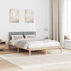 Bettgestell Braun und hellgrau 150 x 200 cm Massivholz Kiefer