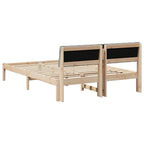 Bettgestell Braun und hellgrau 150 x 200 cm Massivholz Kiefer