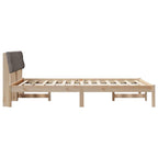 Bettgestell Braun und Taupe 140 x 200 cm Massivholz Kiefer