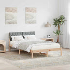 Bettgestell Braun und hellgrau 120 x 200 cm Massivholz Kiefer