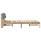 Bettgestell Braun und hellgrau 120 x 200 cm Massivholz Kiefer